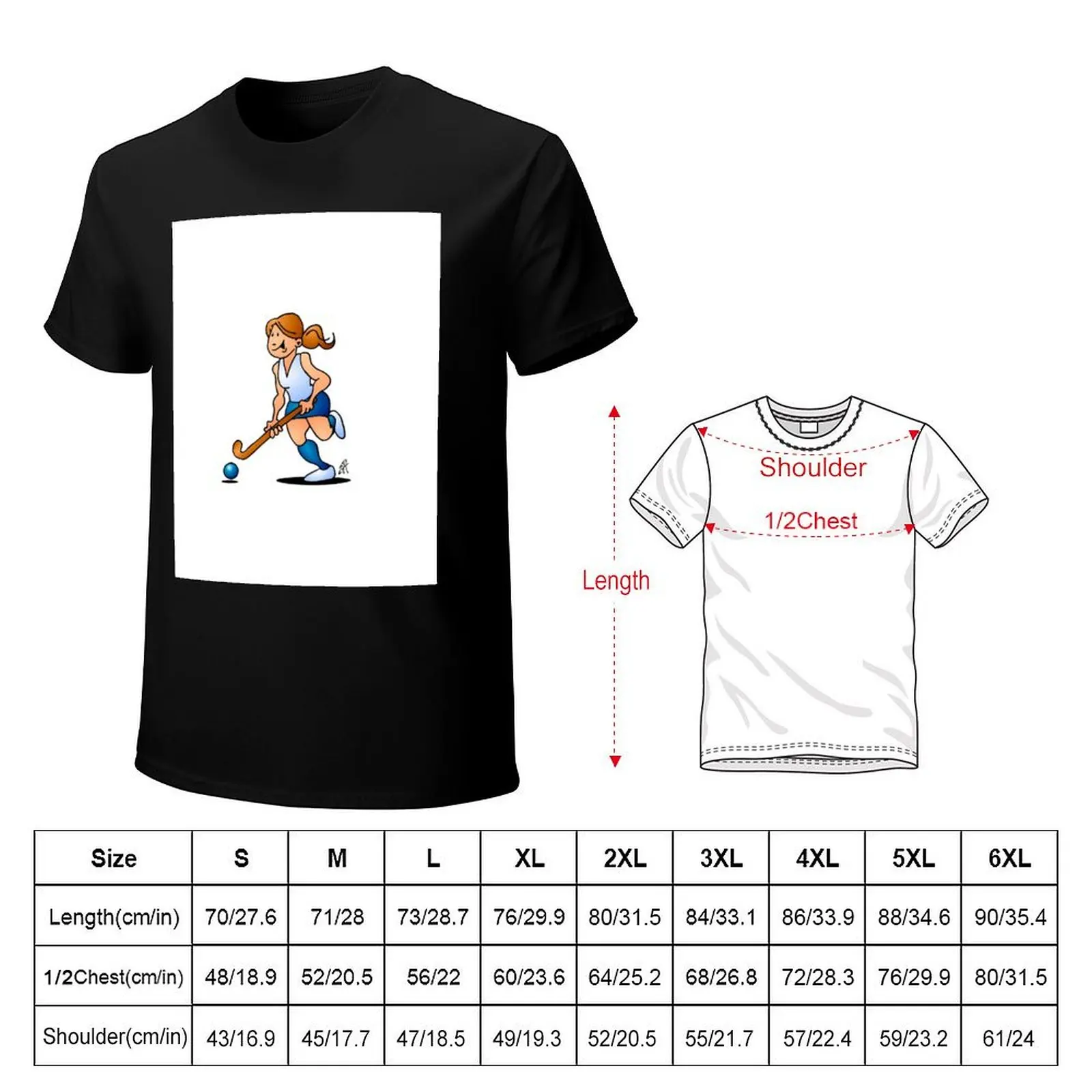 Field hockey girl T-Shirt Plus Size Comfort Fit Tee