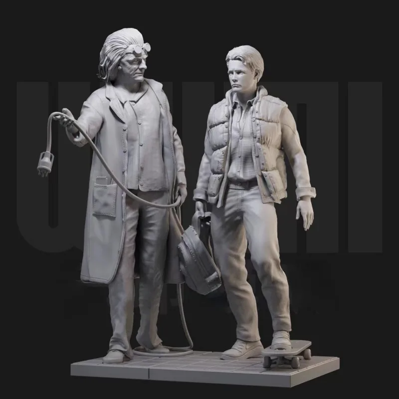 1/24 Resin Figure Model Kit Back to the Future Doctor and Boy Fantasy Hobby Diorama Toy Unassembled and Unpainted 3D printing