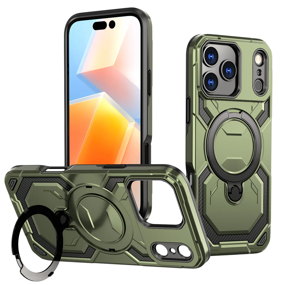 360° Rotate Bracket Phone Case for Iphone 11 12 13 14 15 16 17 Pro Max Plus 16E for Magsafe Magnetic Wireless Charging Cover