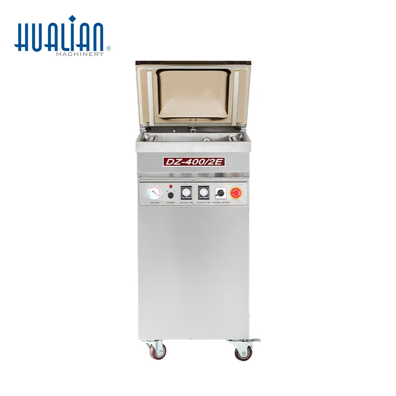 DZ-400/2E Hualian Manufacturing Plant Vertical Single Chamber Vacuum Packing Machine for Food Packaging