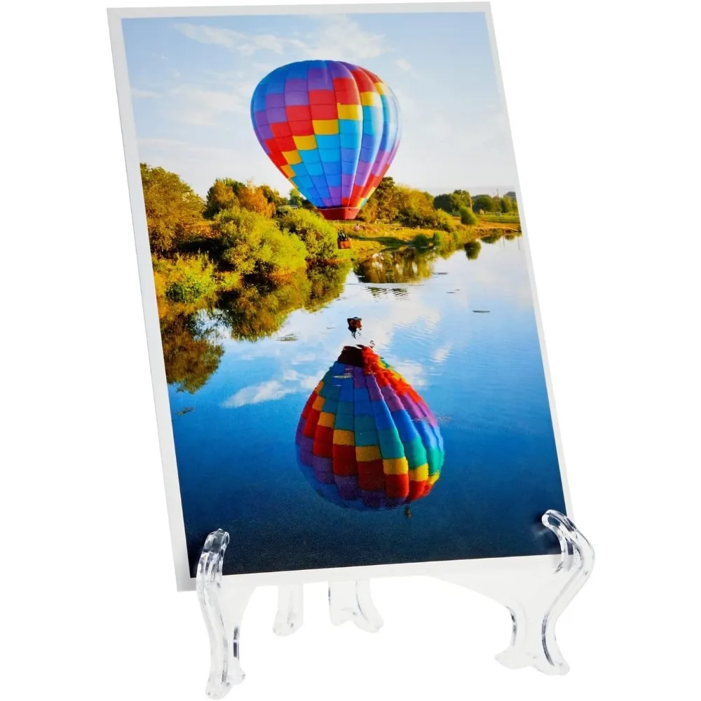 حامل حامل أكريليك شفاف صغير مكون من 24 قطعة - شاشة بلاستيكية شفافة مقاس 5.3 بوصة - حامل لافتة حامل صغير وحامل لوحة صور للتحية