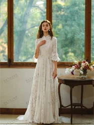 Exquisitos Vestidos De Novia chinos De corte en A, Vestidos De Novia con mangas acampanadas escalonadas De encaje para fiesta Formal, 2024