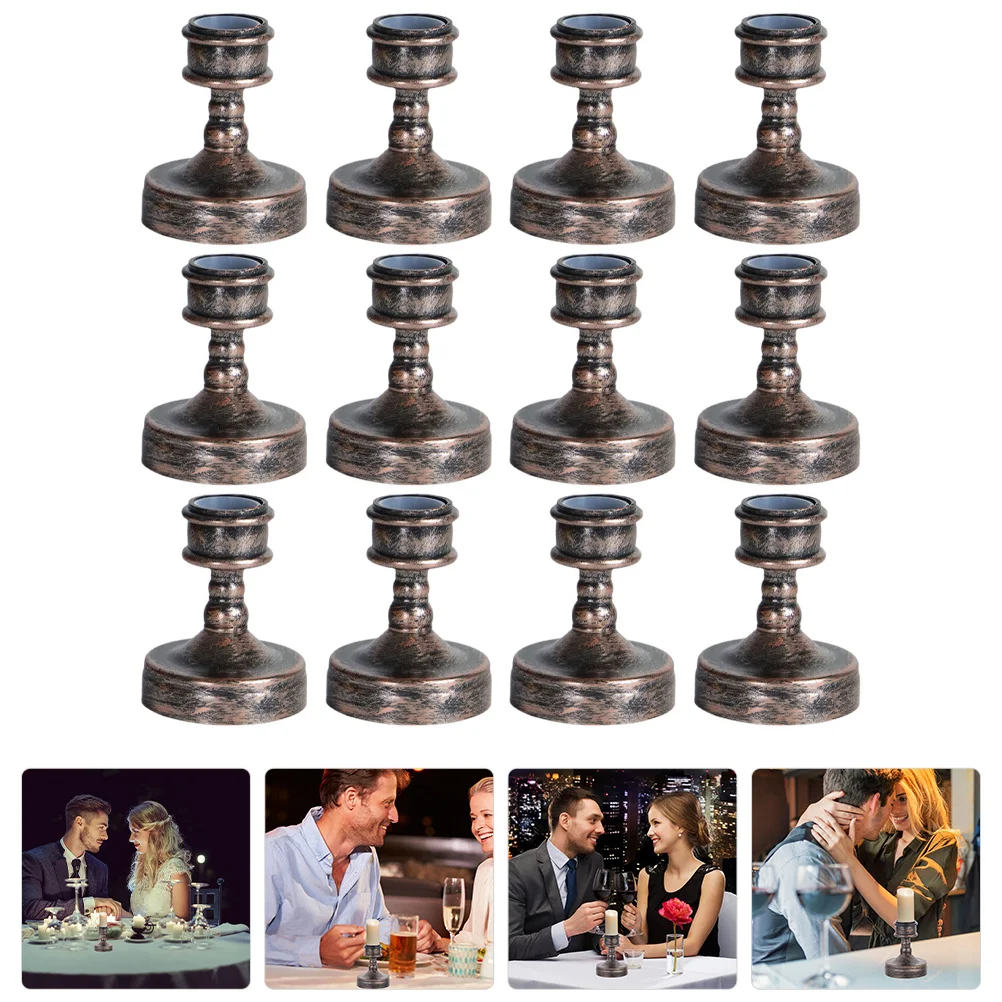 

12Pcs Vintage European Style Candlestick Holders Decorative Holder for Wedding Party Table Centerpiece Holder