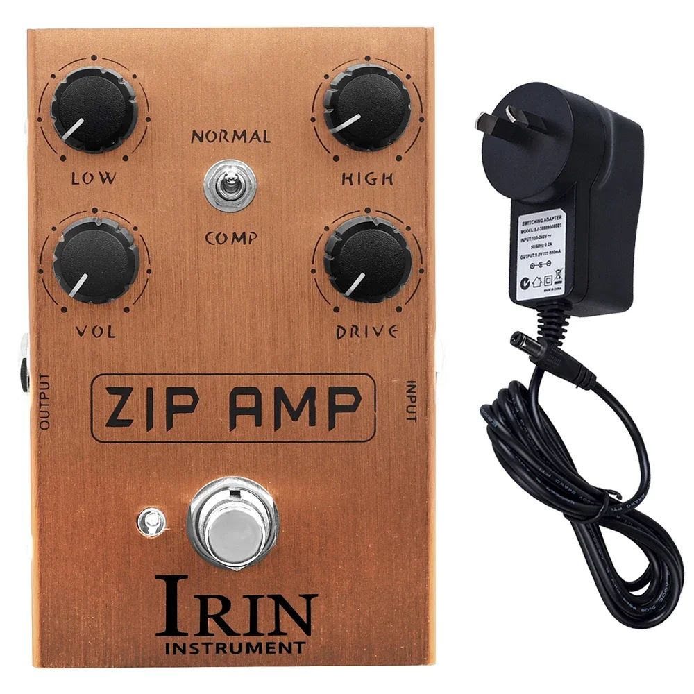 IRIN AN-39 ZIP AMP Overdrive Guitar Effect Pedal With 9V Adapter Great Gain Strong Compression Overdrive Tone Pedal Guitar Parts