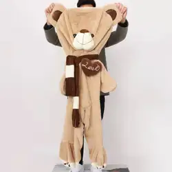 80-200cm New Giant Skin Plush Toy Soft Big Animal Scarf Bear Doll Empty Cushion Pillow Boys Doll Gifts