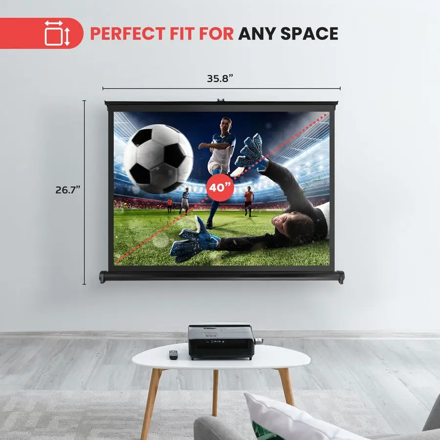 Portable Projector Screen Mobile Projection Screen Stand, Lightweight Carry amp Durable Easy Pull Out System for Schools Meeting