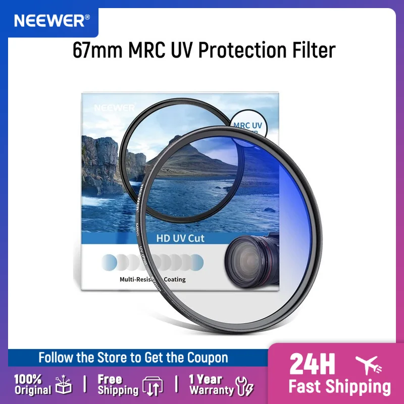 

NEEWER 67mm MRC UV Protection Filter 30 Layers Nano Multi-Resistant Coatings/HD Optical Glass/Ultraviolet Filter