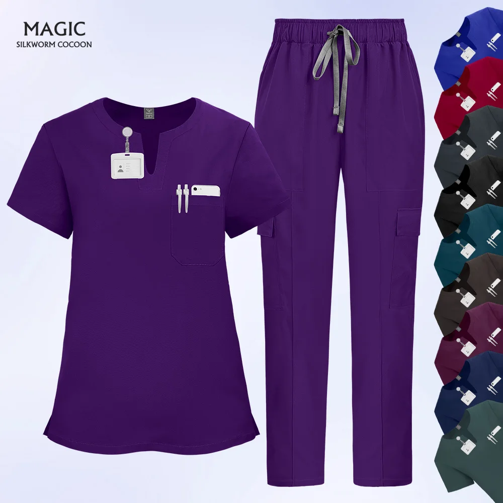 

Униформа медсестры, женская больничная докторская медицинская толстовка, брюки для кормления, мужская унисекс, униформа для мастерской, красота, спа, рабочая одежда, новинка