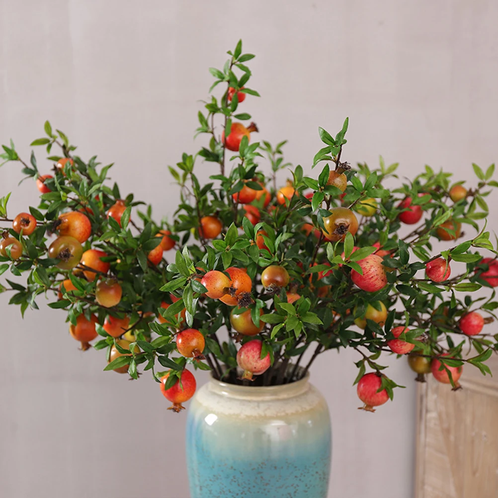 

Home Decor Simulation Pomegranate Fruit Floral Accessories The Flowers Fake Artificial Berries Office