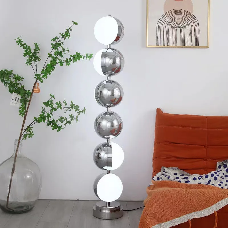 Round ball floor lamp, living room sofa decoration model room, stainless steel ambient light