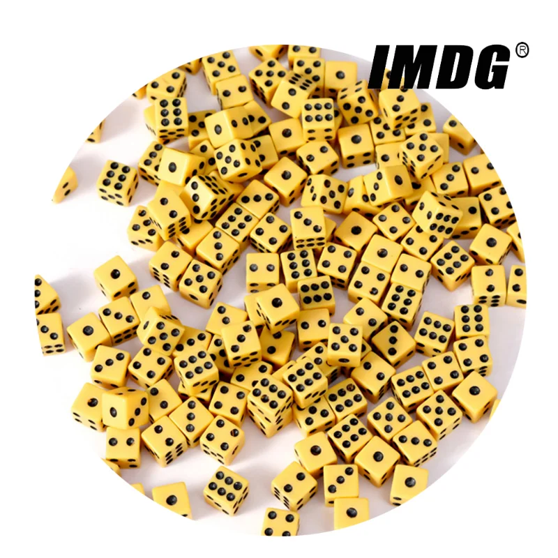 Dados de esquina cuadrados de acrílico de 8mm, ángulo recto, rompecabezas automático Mahjong, Mini cubos de juego, 100 unids/lote por paquete