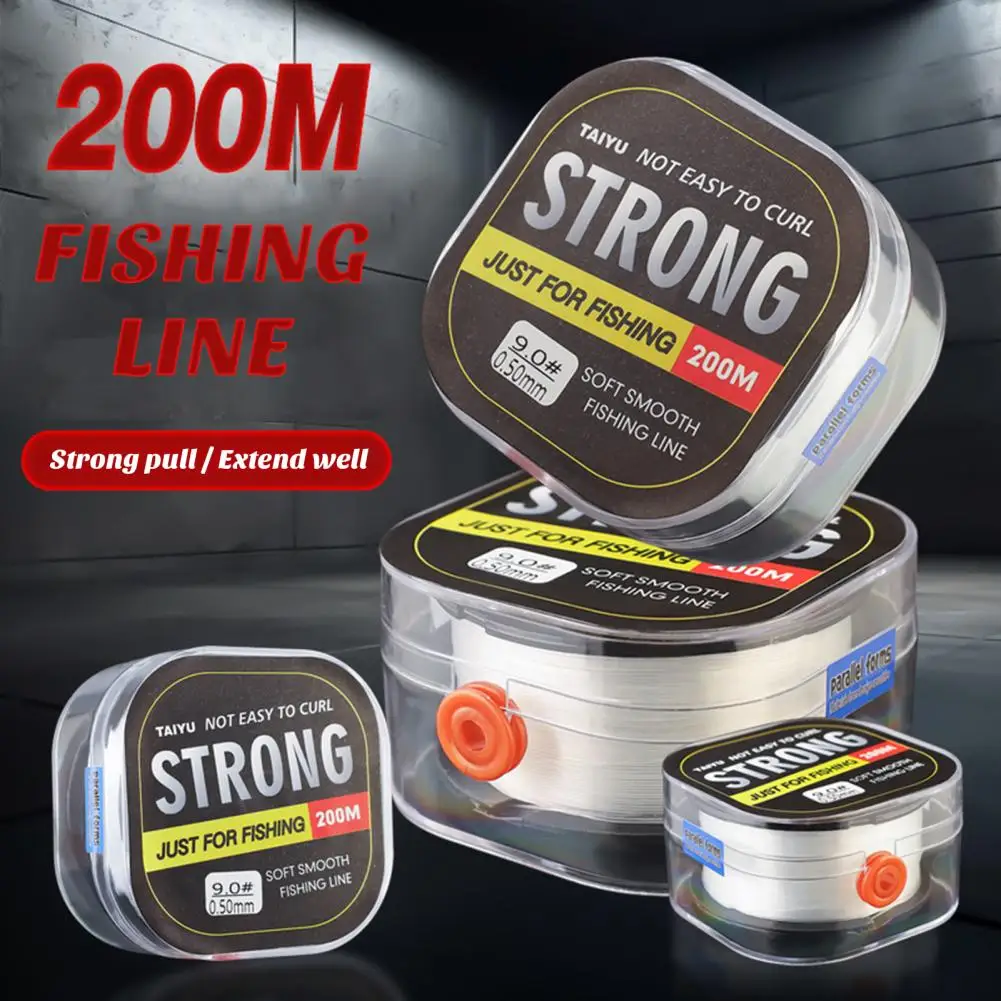 

200M Premium Fluorocarbon Fishing Line Wear Resistant Extra-Long Flexible Nylon Smooth Fishing Line Fishing Accessories