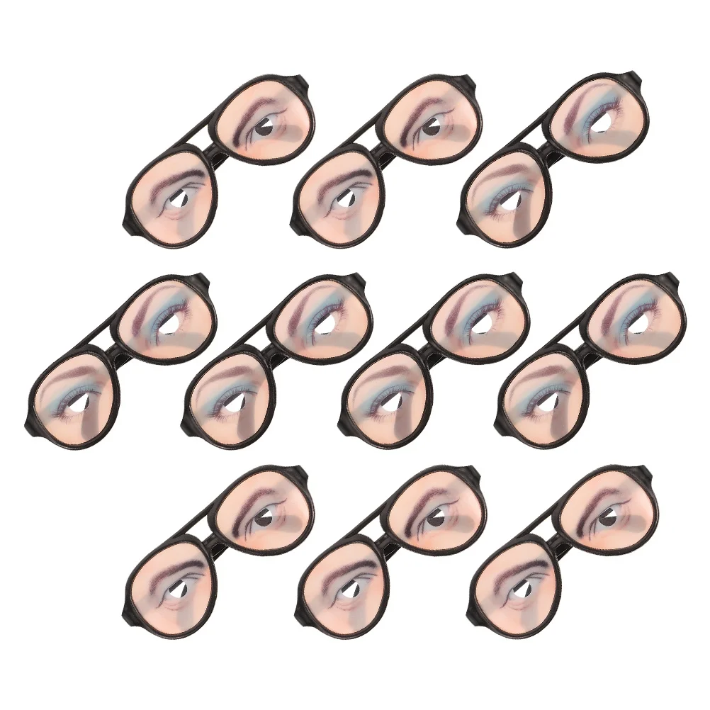 10개 할로윈 장난 안경 재미있는 안경 장난 파티 기념품 액세서리 재미있는 할로윈 액세서리