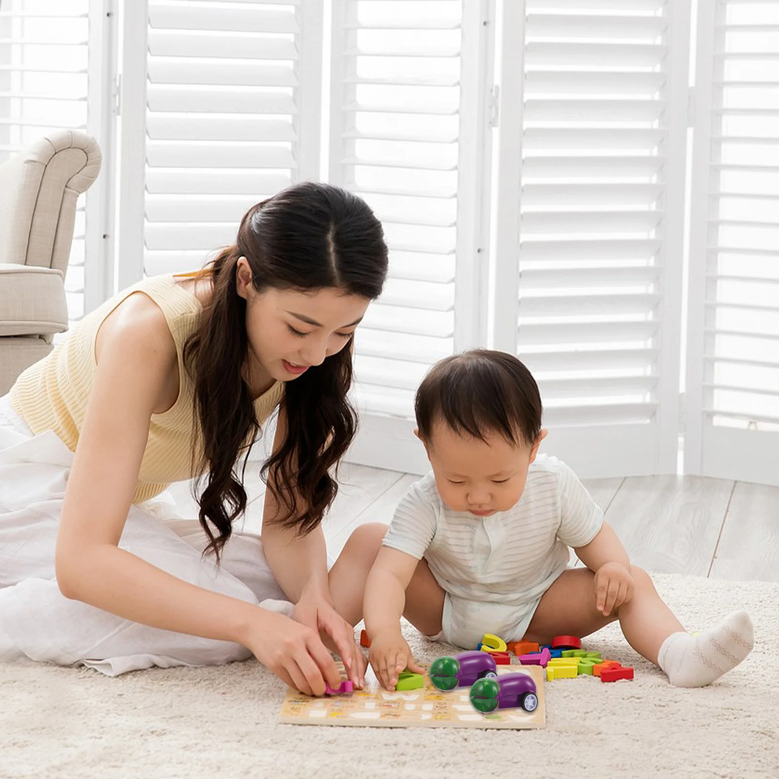 15 stuks auberginevorm traagheidsaandrijving auto fijn vakmanschap draagbaar kinderspeelgoed reizen entertainment kleine kinderen cadeau idee