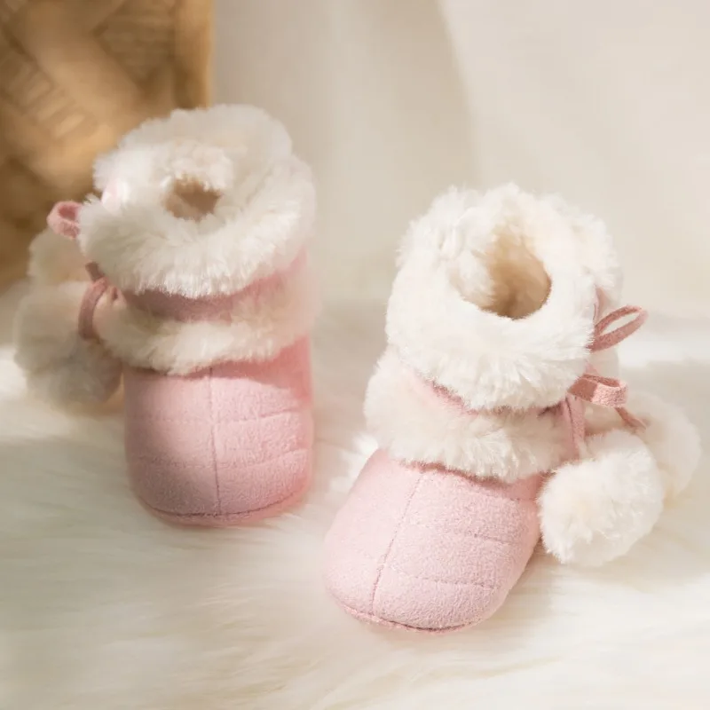 Winter Toddlers Plush Boots for Girls New Soft Hairball Children's Short Boots Warm Furry Hairy Kids Fashion Causal Ankle Boots