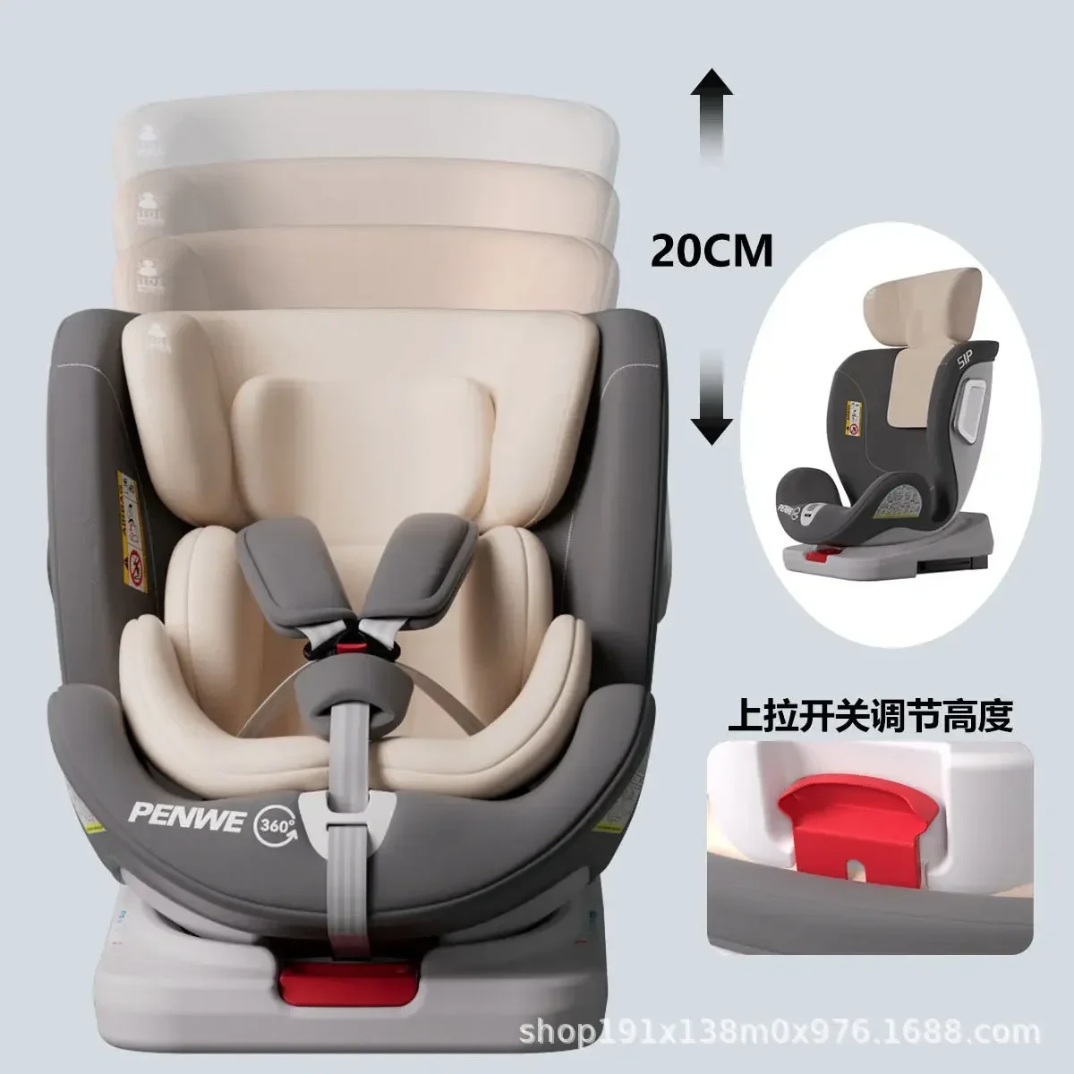 Baby Carseats 1-12 Years Old Infant Car Seats Secure Car Seat Convenient 360 ° Rotating Seatd 1-12 Years Old Chairs