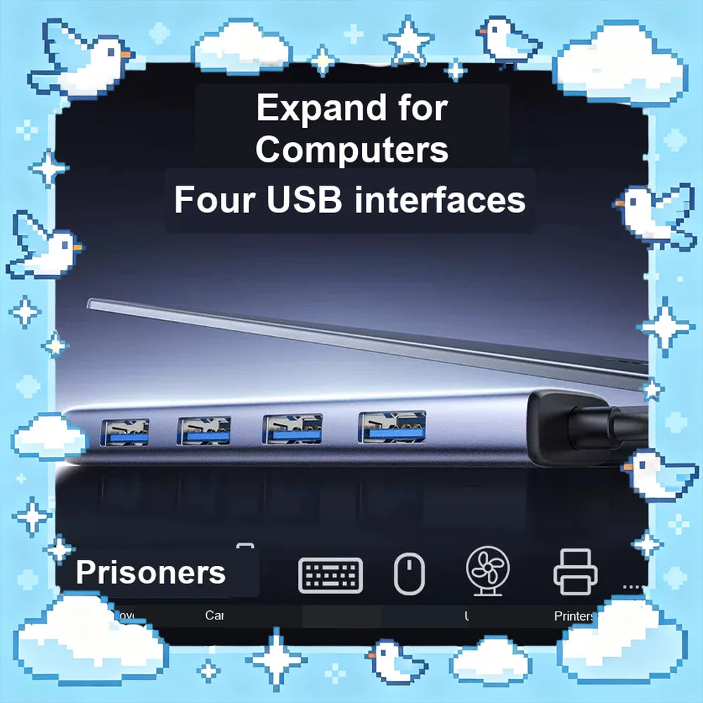 UGREEN 65803 4 Port USB 3.0 Hub High Speed Splitter with 2m Cable Aluminum Alloy