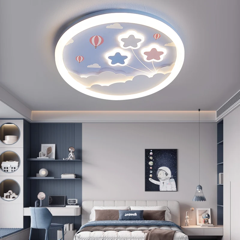 2024 New Children\'s Room Light Boy Girl Bedroom Light Cartoon Astronaut Astronaut Rabbit Eye Protection Ceiling Light