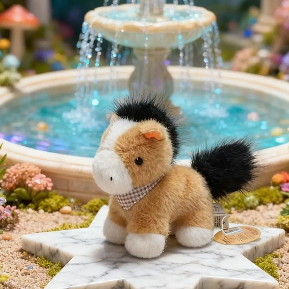 

Mascot Dolls Cartoon Stuffed Animal Horse Fluffy Horse Soft Zodiac Horse Plush Toy 18cm Realistic Plush Toy Doll Home Decor