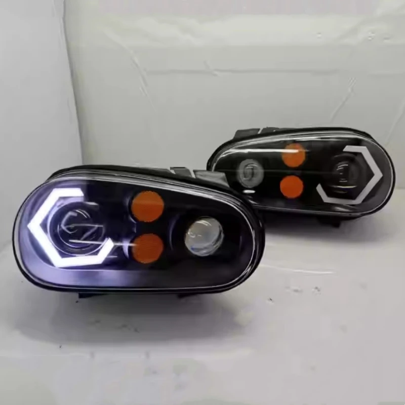 

Led Lens Front Headlight for Volkswagen vw Golf 4 Modified Daytime Running Light Angel Eyes with Turn Signal