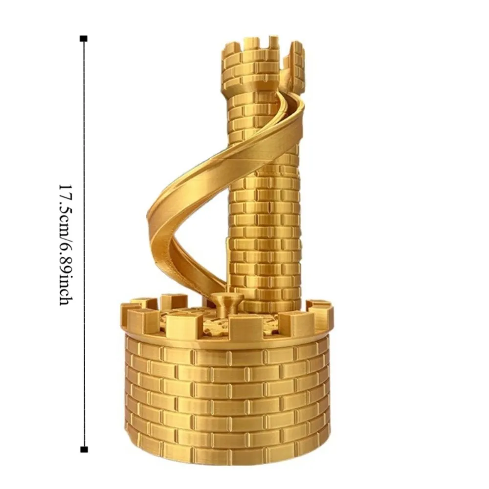 PLA Castle Slide Coin Storage Container Model Savings Tank Castle Tower Piggy Bank Spiral 3D Printed Rolling Tower Money Boxes