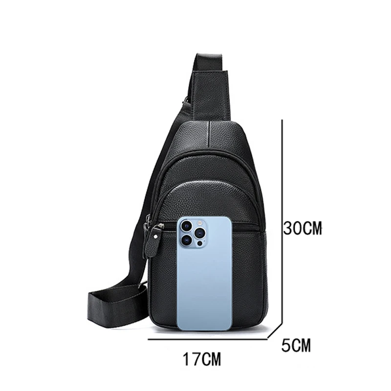 남성용 천연 가죽 체스트백, 2024 인기 캐주얼 숄더백, 파티 스포츠 여행 사이클링 크로스 슬링백, 드롭쉬핑