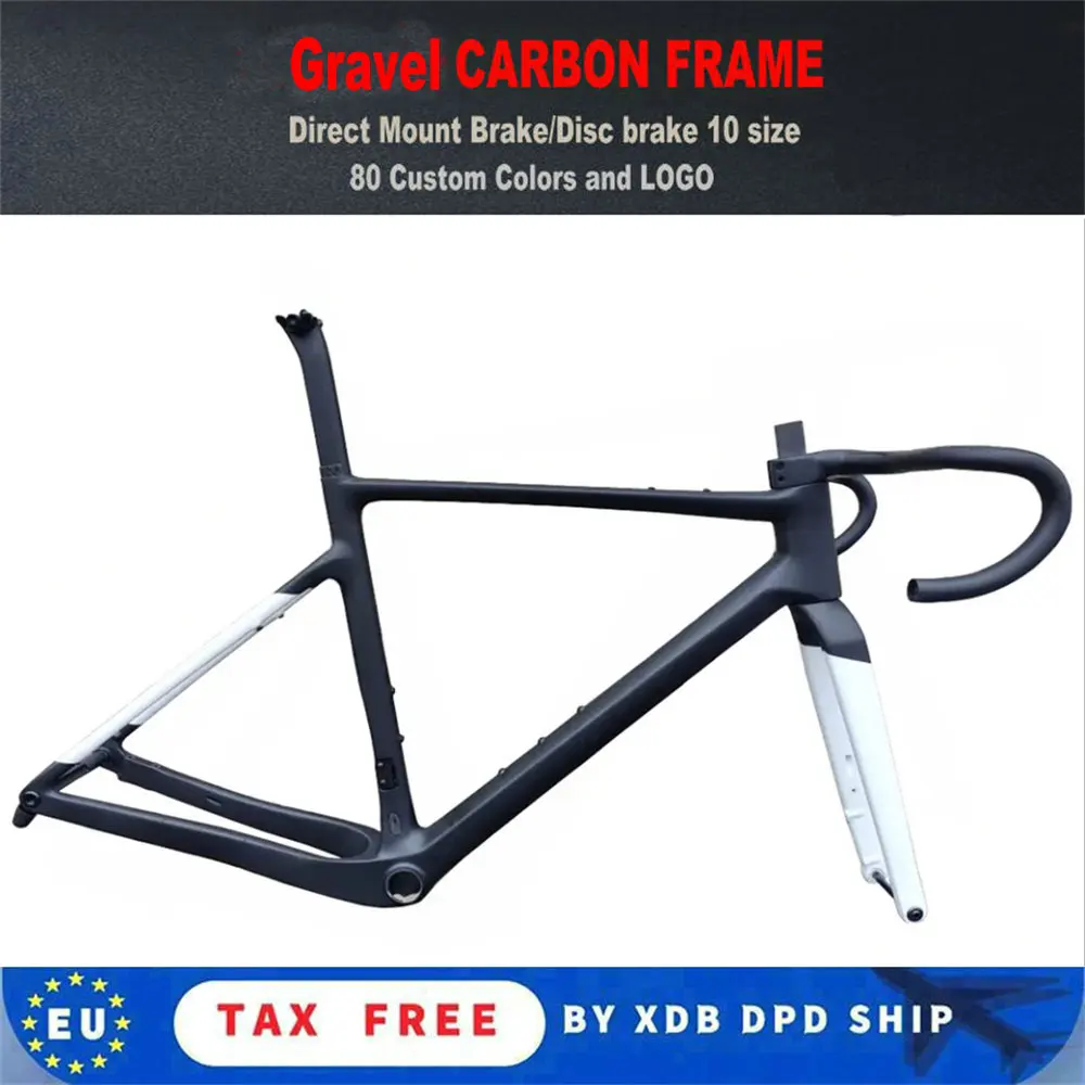 

Addict Gravel Carbon Road Frames, Bicycle Disc Frame, Bike Frameset, Handlebar, Shipping by UPS, DPD for EU, 49, 52, 54, 56