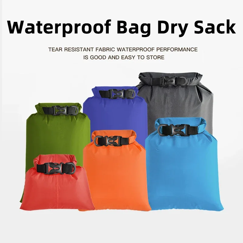 6Pcs/set Ultralight Outdoor Waterproof Bag Dry Sack Waterproof Dry Storage Pouch for Drifting Boating Floating Kayaking Beach