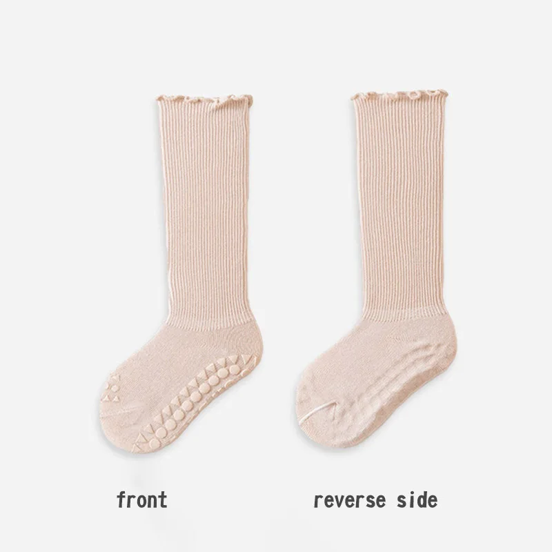ربيع الخريف الطفل جوارب بلون الاطفال فوق جوارب طويلة 0-3Year صبي فتاة الاطفال المضادة للانزلاق الطابق جورب الوليد القطن الأحذية #4