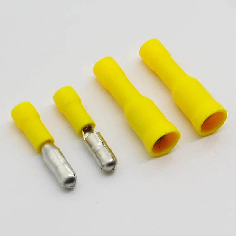 

50pcs/25pairs Yellow Male Female Bullet Connector Crimp Terminals Wiring