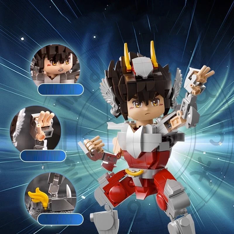 Classic Japan Anime Action Figures Building Block Assemble Model Bricks Toy Pegasus Gold Saint Seiyas Collection For Gift