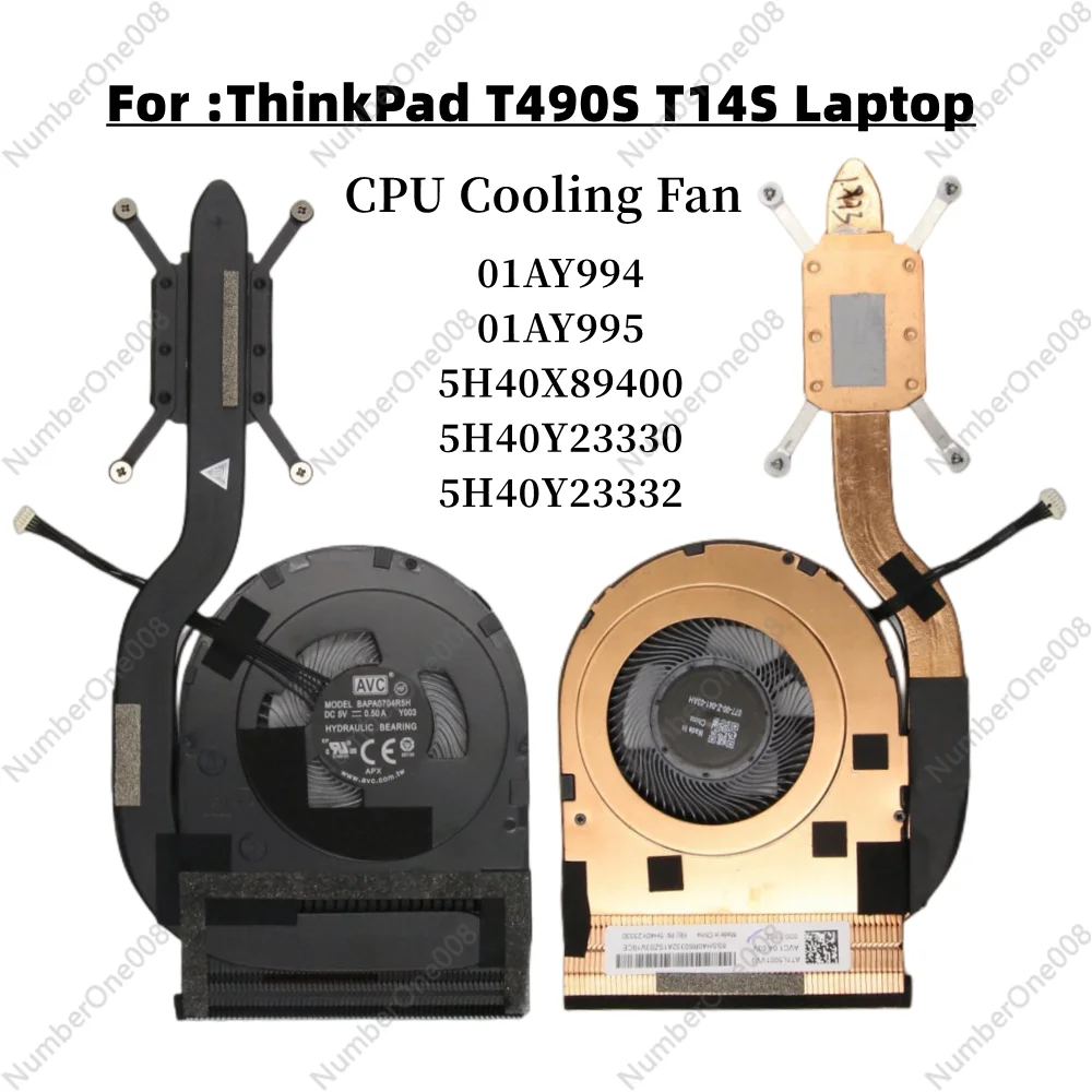 

New for Lenovo ThinkPad T490S T14S Laptop Cooling Fan Heatsink Assembly Radiator Cooler 5H40X89400 5H40Y23330 5H40Y23332 01AY994