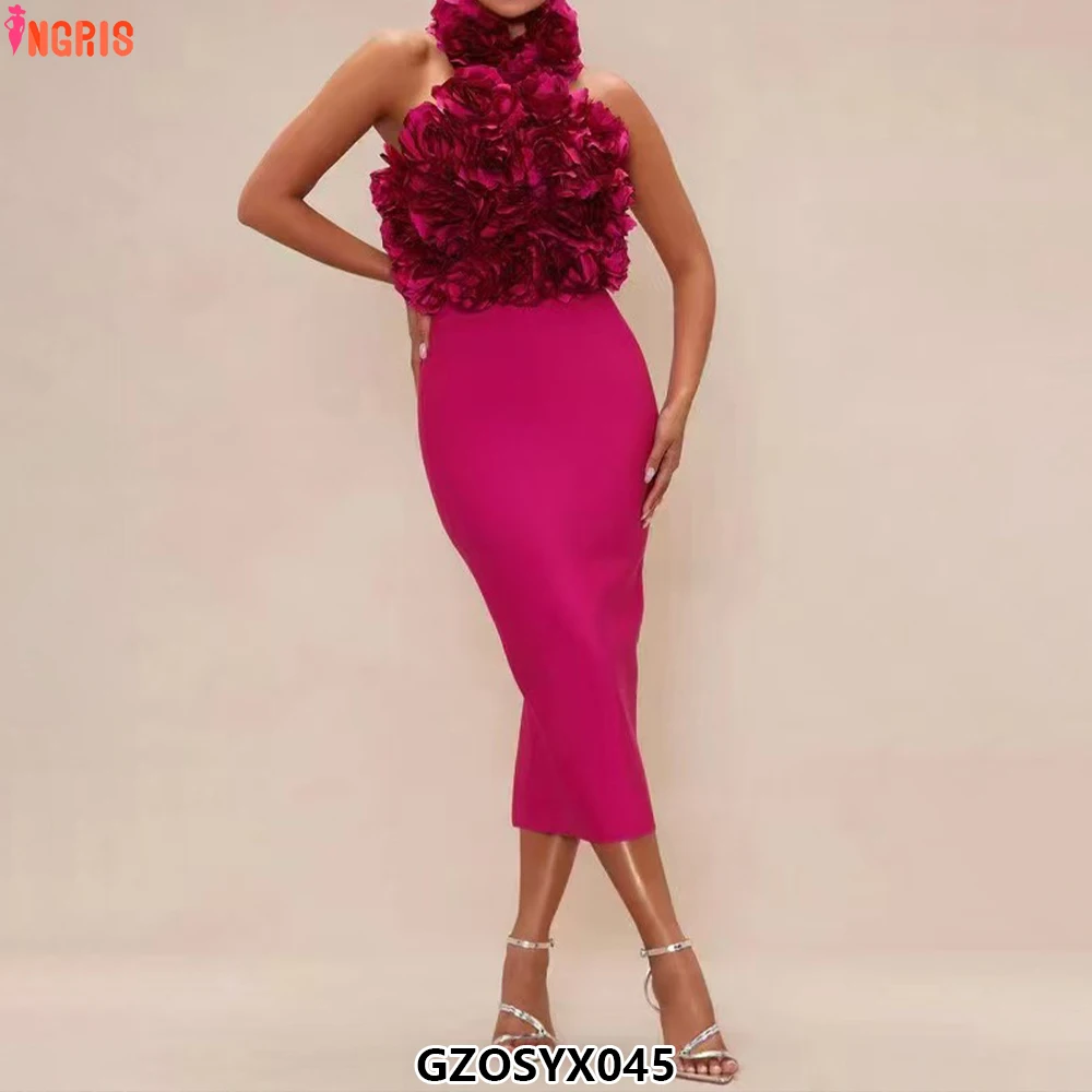 

Luxury Lady Club Dress Solid Color Sleeveless Long Gown Sexy Backless Women Party Elegant Midi Evening Dresses-GZOSYX045