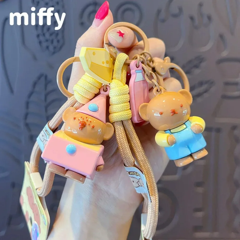 

Genuine Miffy Rabbit Keychain Pendant Cute Couple Car KeyChain Bag Ornament Cartoon Accessory Decoration Gift for Friends Family