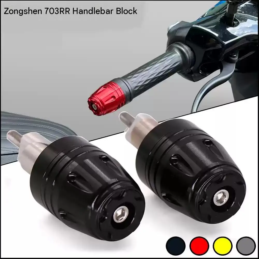 Handlebar end plugs for ZONTES 703RR; crash-resistant balancing weights providing impact protection and vibration damping.