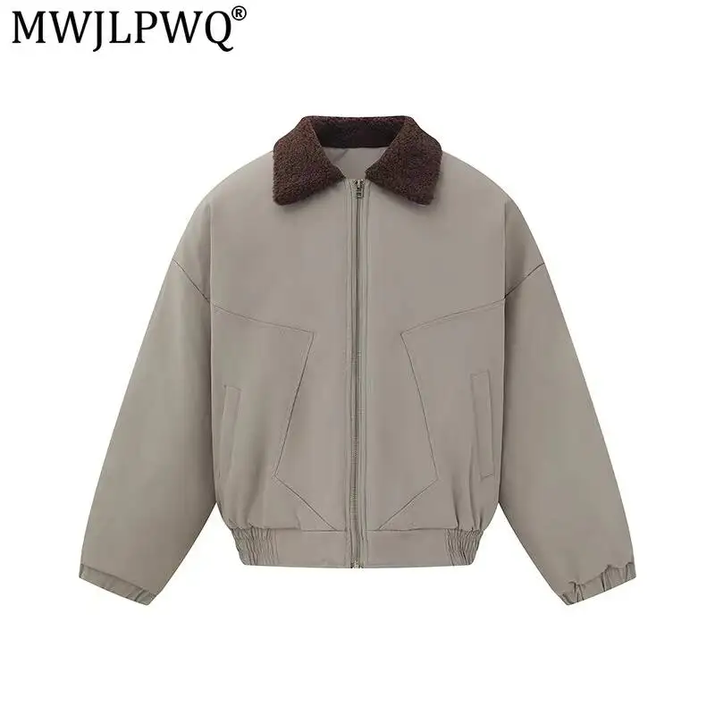 MWJLPWQ Japanese-Style Retro Contrast Color Lapel Jacket Men Trendy Casual Loose-Fit Color-Blocking Vibe Coat 2026 Autumn 20187
