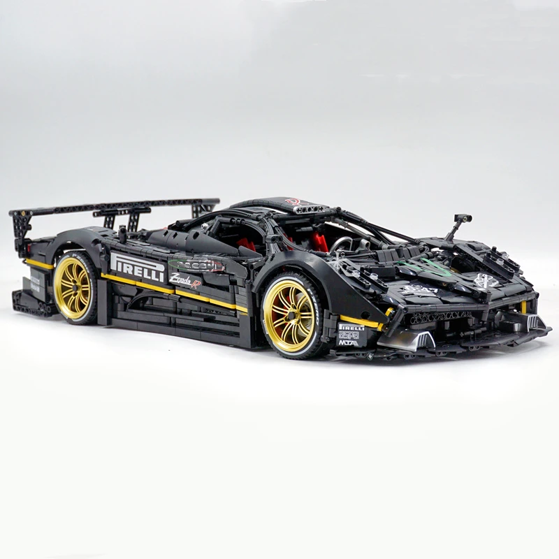 MOC ZondaR Paganii Bright Body 4500pcs Super Car Sportcar 1:8 High-tech LOX Technology Accessory Building Blocks Bricks Toys