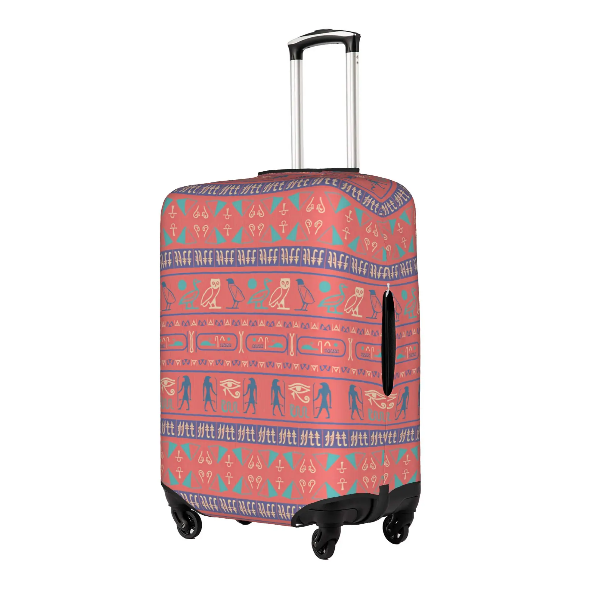Egyptian Ankh Eye of Horus Luggage Cover Elastic Hieroglyphs Pyramids Travel Suitcase Protective Covers Fits 18-32 Inch