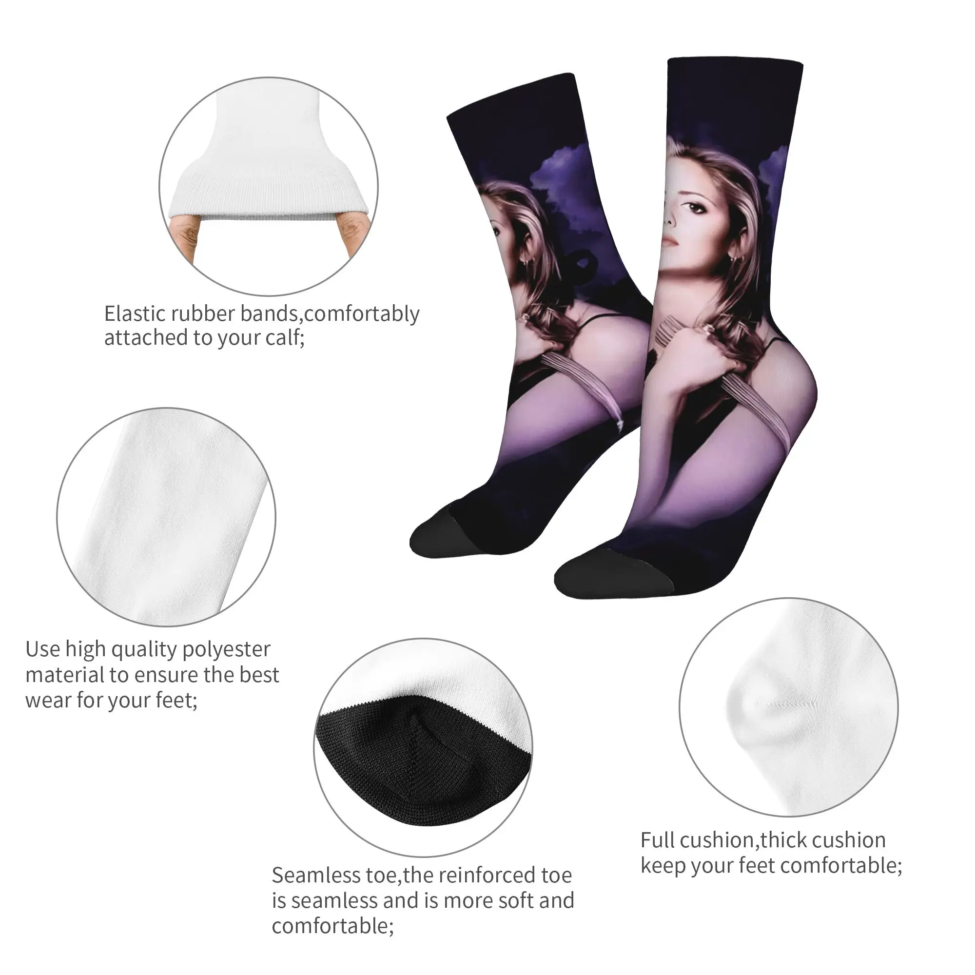 Winter Warm Harajuku Unisex Buffy the Vampire Slayer Socks Horror Movie Non-slip Soccer Socks