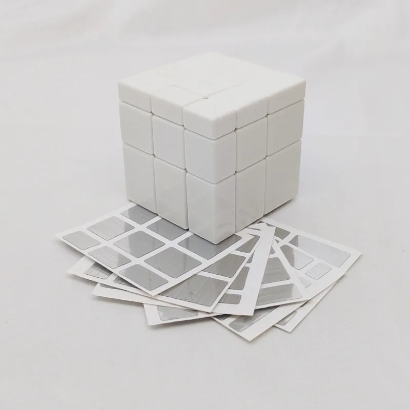 [Wisdom] 3x3  Magic Cube Puzzle Smooth Irregular-shaped Mirro 3x3x3 Cube Base Sticker DIY Children's Educational Toy Gift
