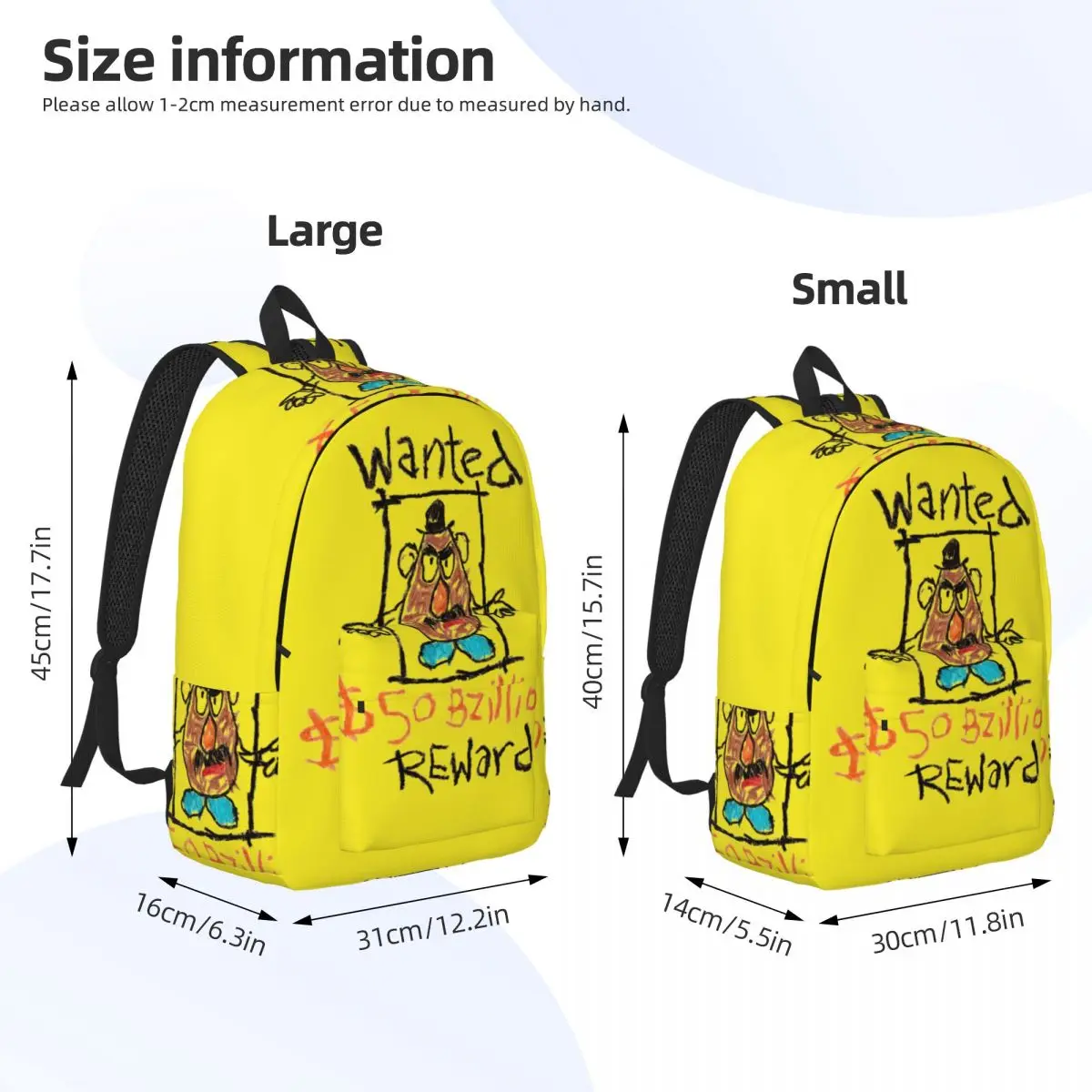 Versatile Wanted Mr Potato Bookbag Weekend Picnic Large Capacity Disney Toy Story Andy Film For Women Kid Storage Bag Birthday