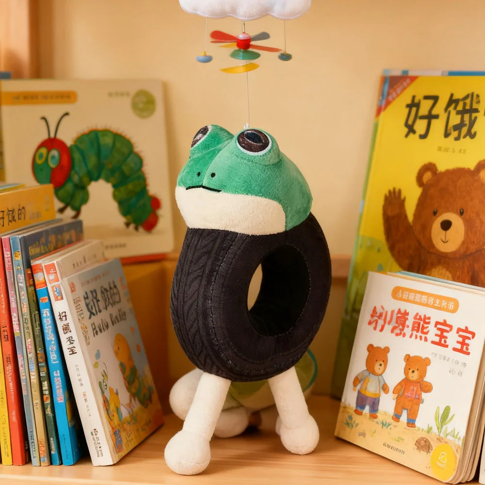 لعبة قطيفة فريدة من نوعها بإطارات الضفدع، حيوان محشو مضحك بعيون كبيرة، لعبة ناعمة مبتكرة للأطفال والأولاد والبنات والمراهقين، #3