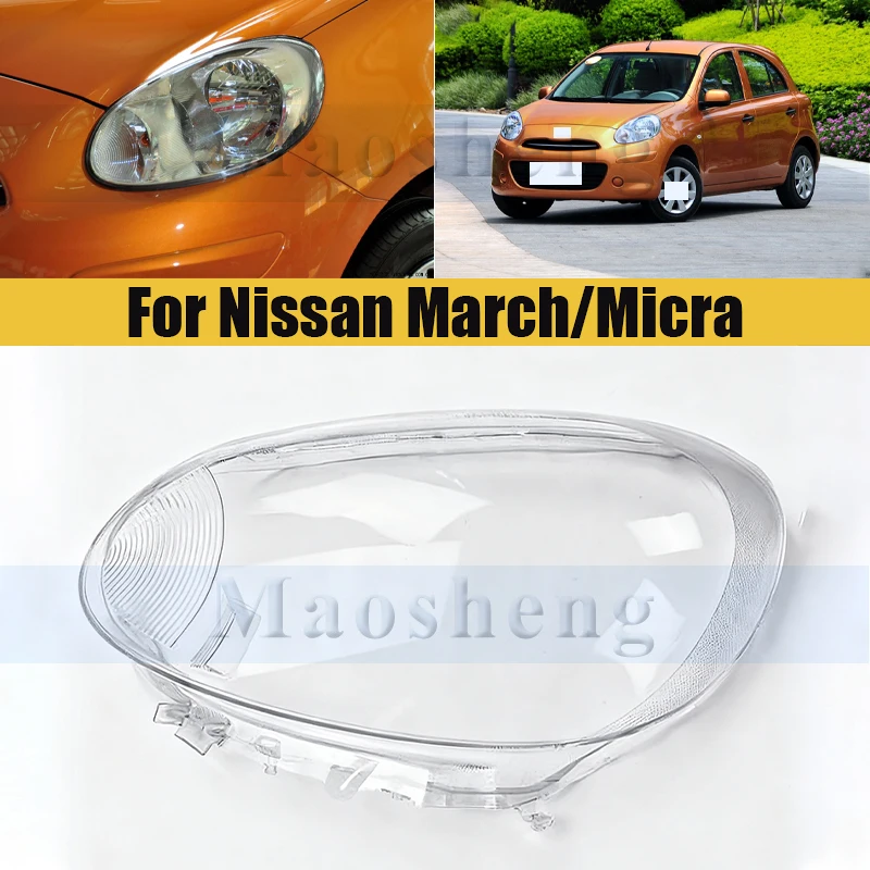 

Передний бампер, крышка фары для Nissan March/Micra 2010-2015, крышка, абажур, стеклянная фара, колпачки для линз