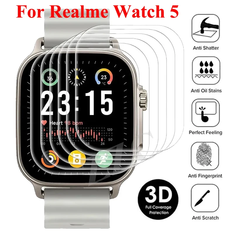 1-5PCS 3D TPU Soft Hydrogel Film For Realme Watch 5 Screen P