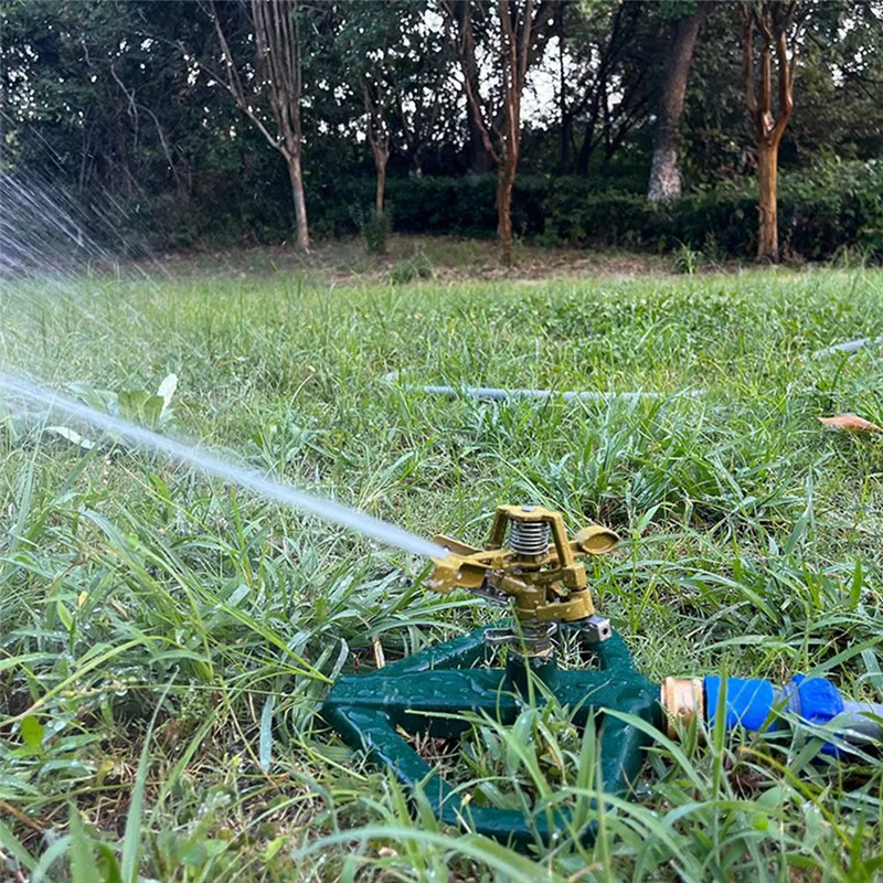 Impact Sprinkler with Base, Circular Sprinkler with Sprinkler Head, Garden Hose Sprinklers System for Lawn Yard Garden