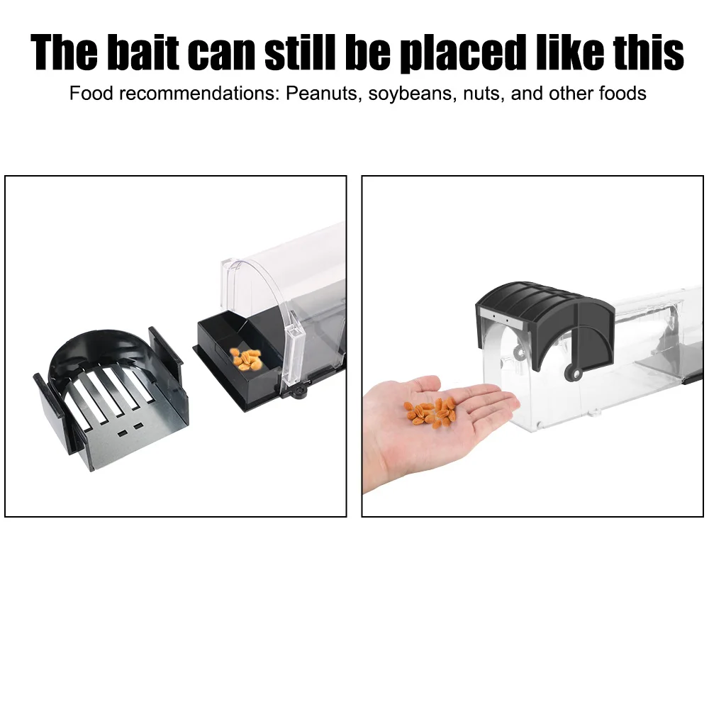 Smart Self-locking Mousetrap Rodents Trap Reusable Household Mouse Catcher Humane Safe Firm for Indoor Outdoor Garden