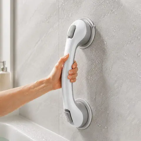 Suction Grab Bar for Bathroom, Strong Suction Safety Handle, No Drill, One-Click Lock, Non-Slip Grip for Shower, Bathtub, Toilet
