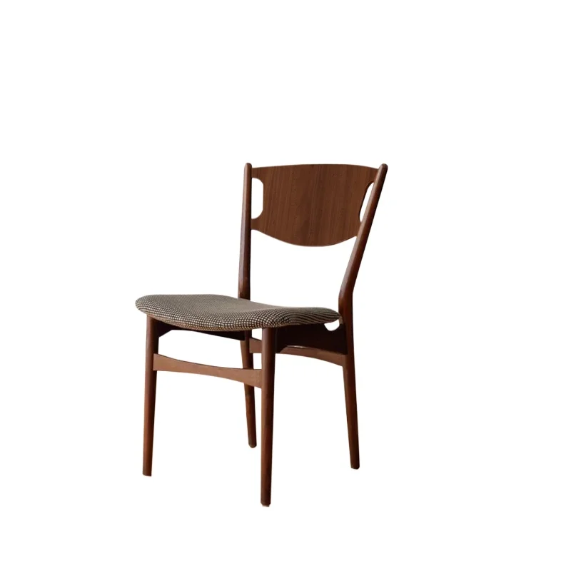 Mid-Century Solid Wood Dining Chairs Scandinavian Designer Kitchen Stool for Home Office Chair Ergonomic Backrest Study Seating view 6