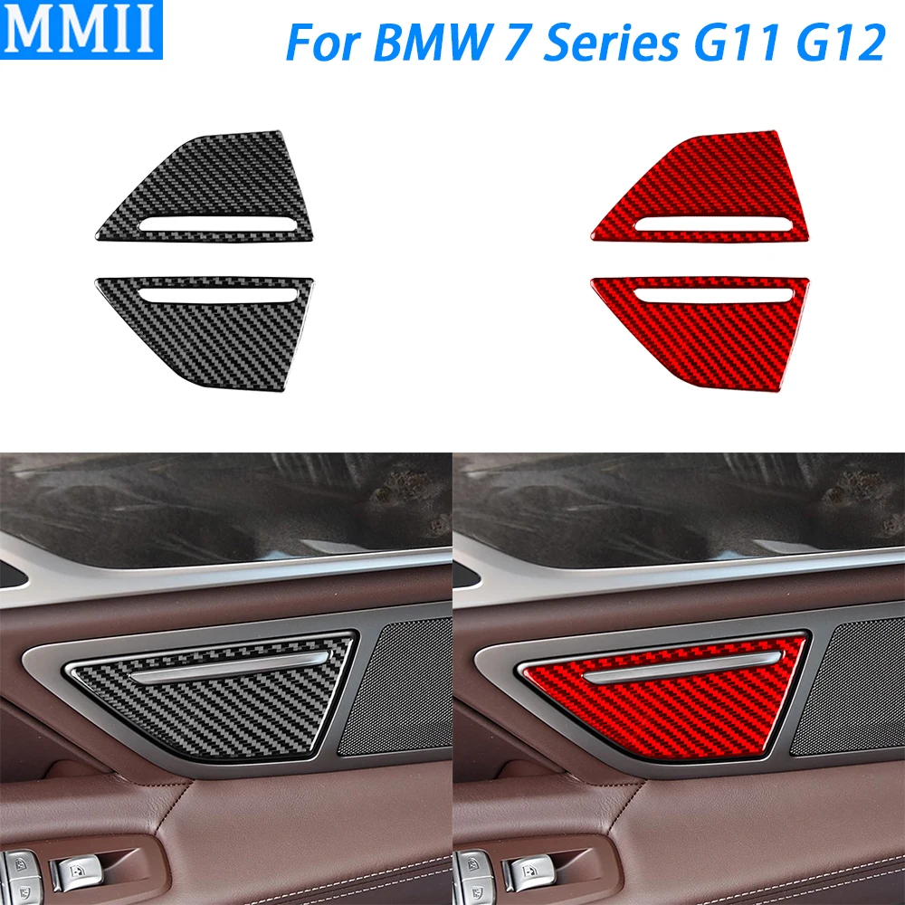 

For BMW 7 Series G11 G12 2015-2022 Carbon Fiber Rear Ashtray Panel Cover Decorative Car Interior Decoration Accessories Sticker