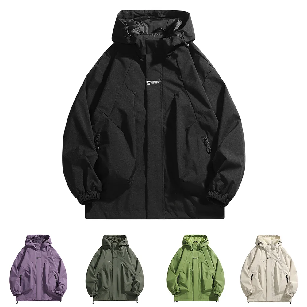 

Мужская зарядная куртка, однотонное дышащее пальто с капюшоном для бега, кемпинга и пешего туризма